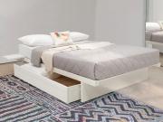 white japanese bed without headboard