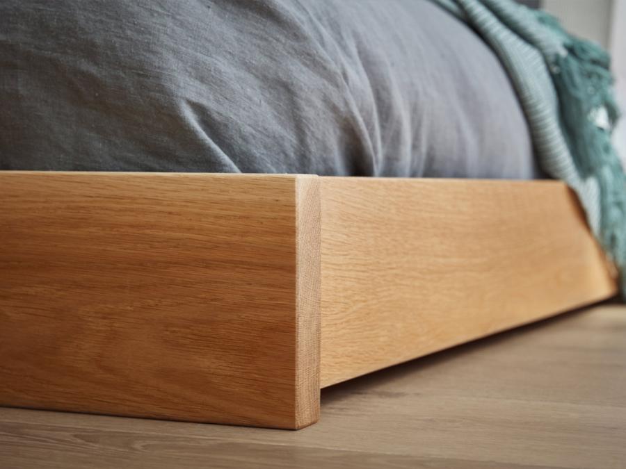 low enkel platform bed frame corner