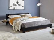 black low wooden bed frame oriental design