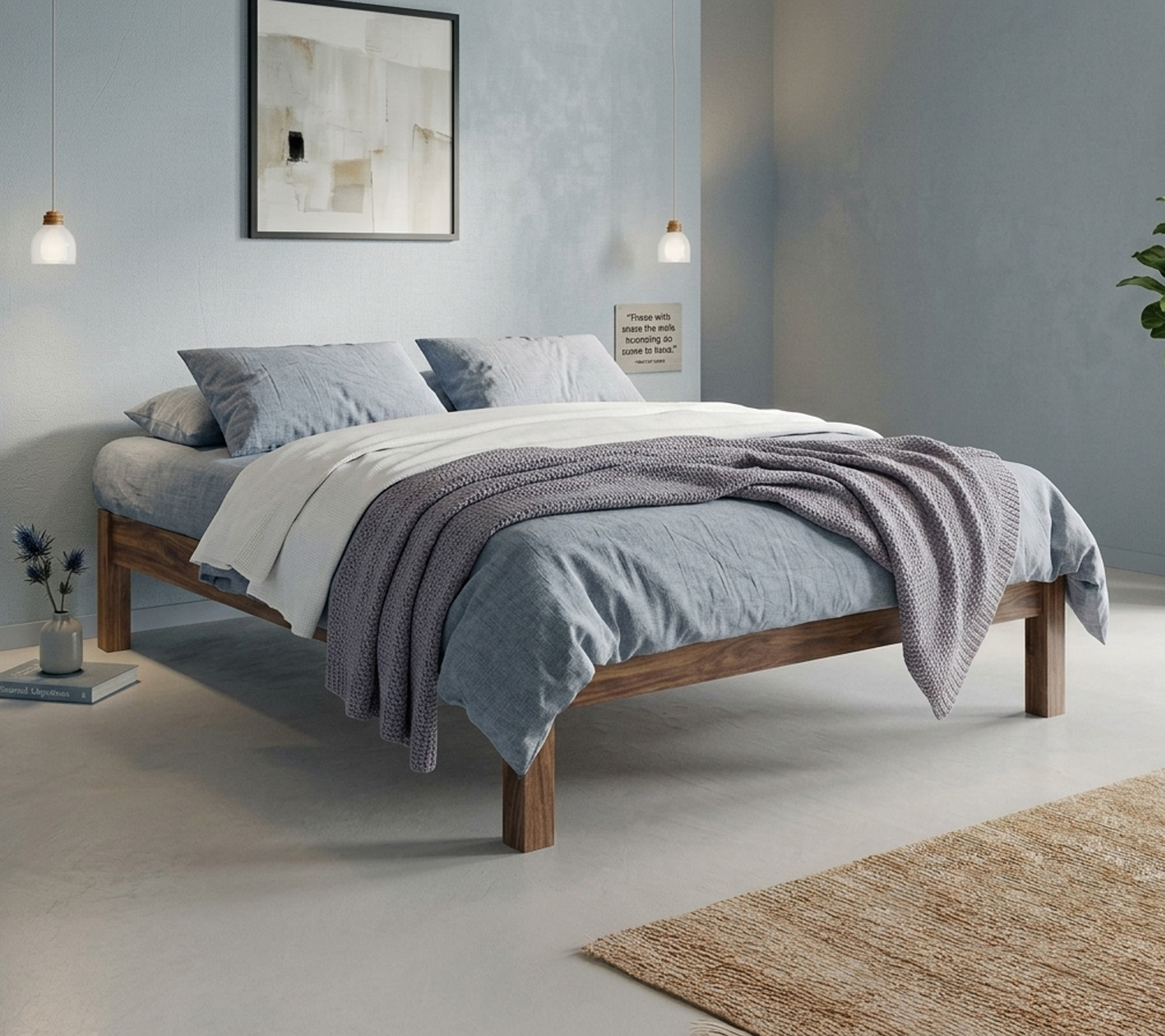 Blau-graue Schlafzimmer-Ideen: Schichten für den Saisonwechsel