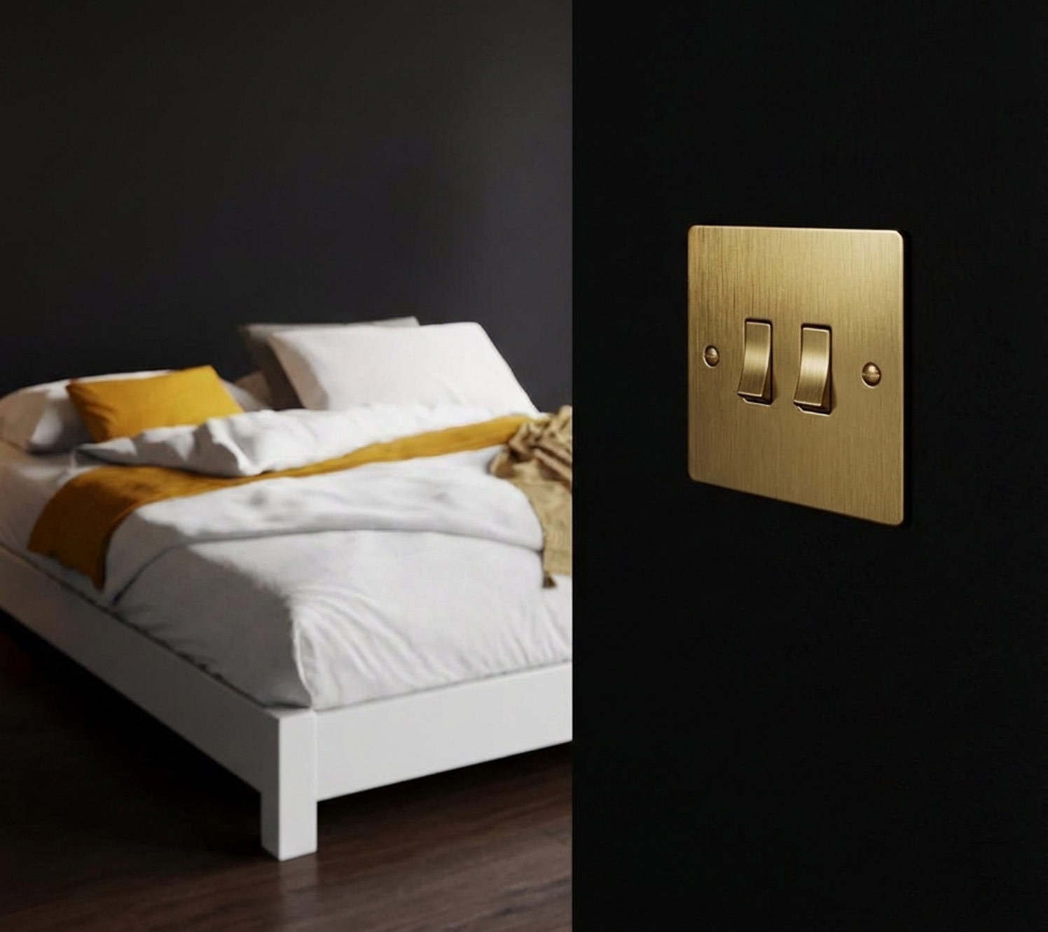 Goldene Beschläge im Design für ein schlafzimmer schwarz gold